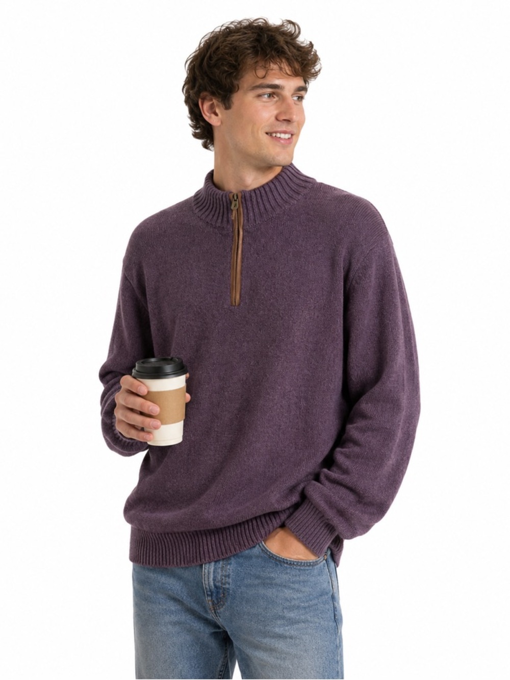 Vineyard Vines Purple 1/4 Zip Pullover Sweater Men X-Large Preppy Cotton Classic